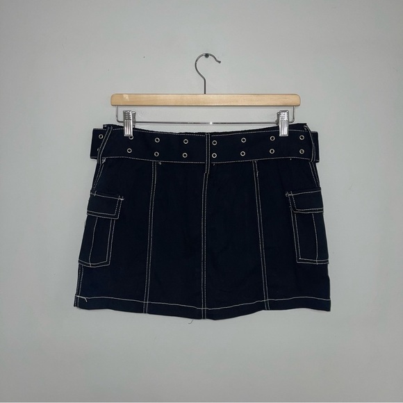 Charlotte‎ Russe Mini Skirt Women's Size Large Black Belted Twill Cargo NWT - Picture 8 of 13